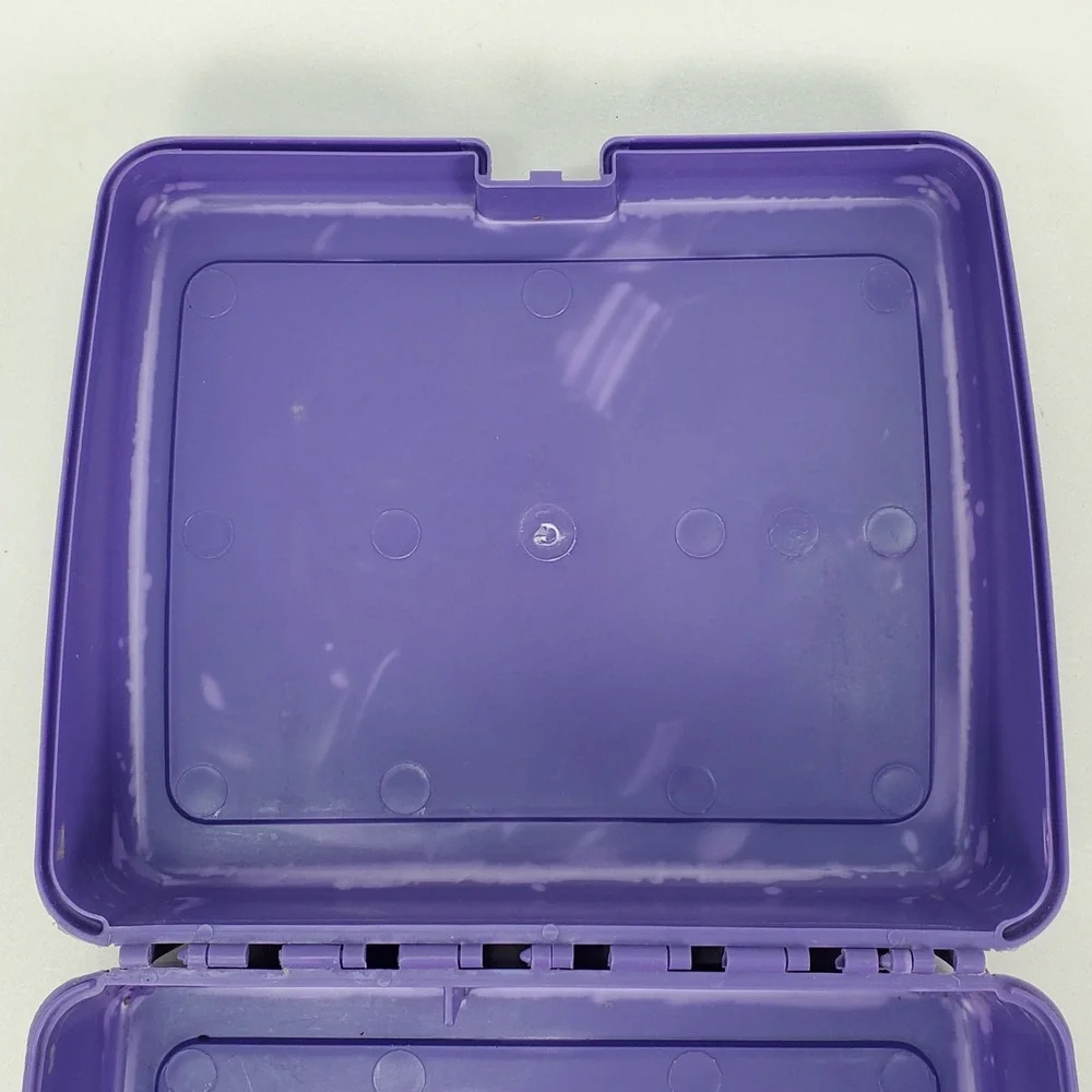 Vintage 1990 Barbie Purple Plastic Lunch Box Thermos Brand Mattel NO THERMOS
